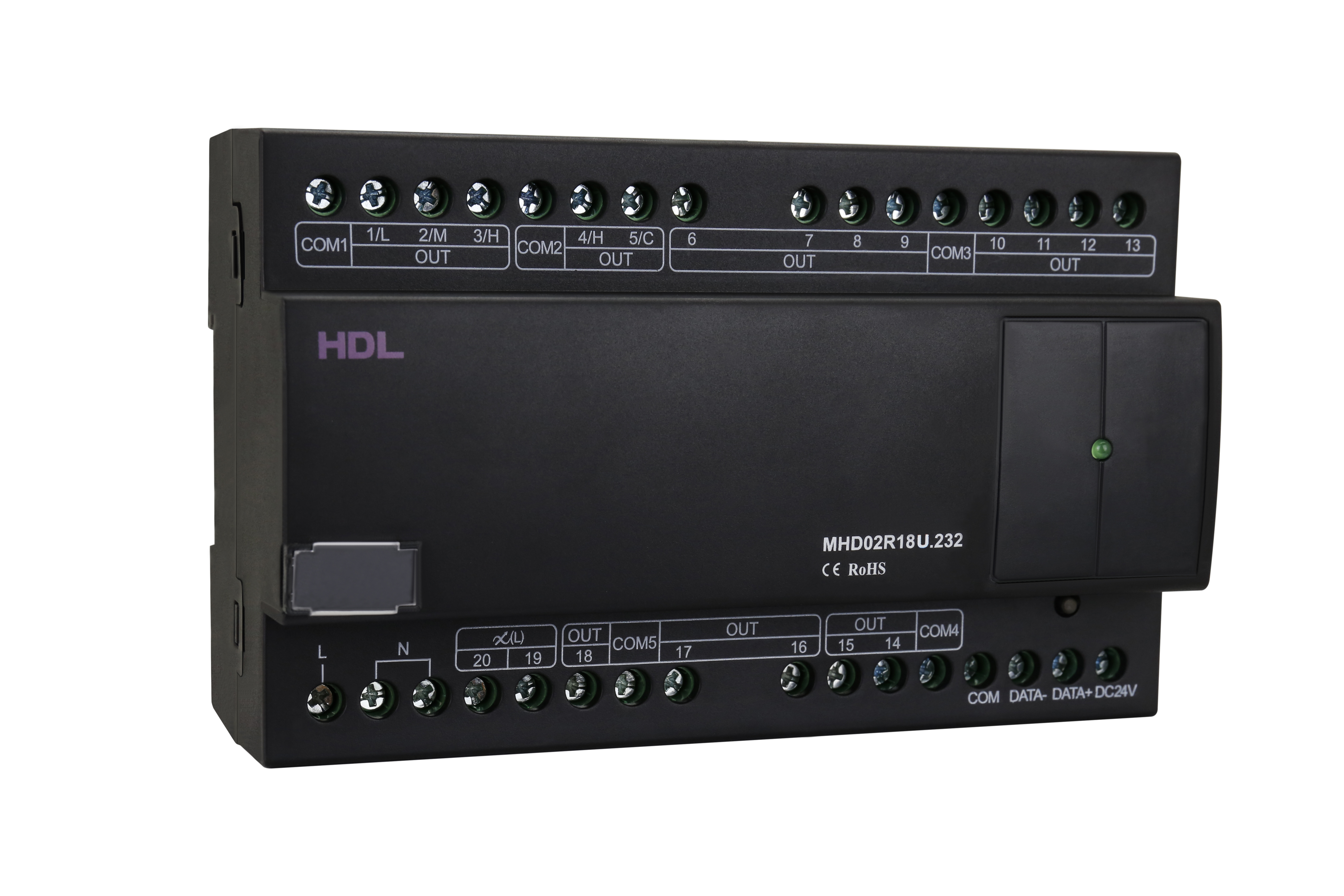 HDL-MHD02R18U.232 Отельный 20-канальный микс контроллер на DIN рейку -  оборудование для умного дома купить в Минске, цены Allvision.by